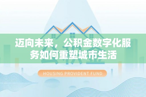 连江迈向未来，公积金数字化服务如何重塑城市生活