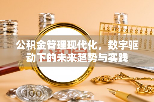 连江公积金管理现代化，数字驱动下的未来趋势与实践